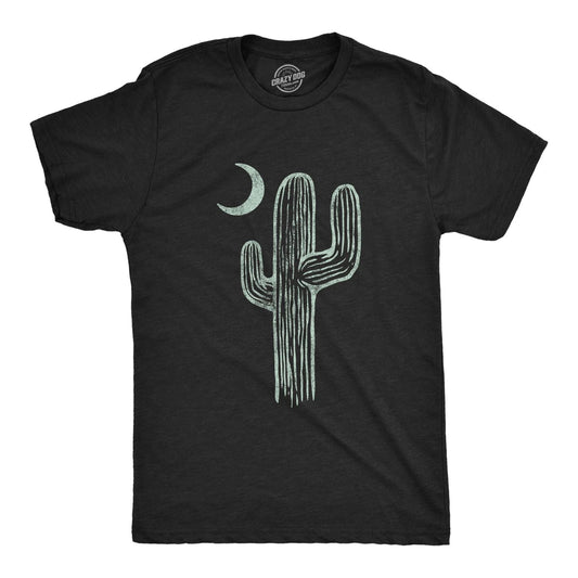 Mens Cactus Moon T Shirt Cute Desert Night Graphic Novelty Tee