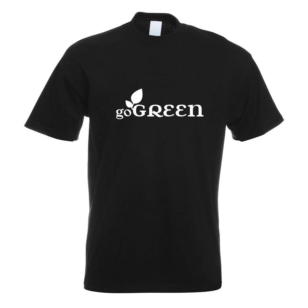 go green t shirt motif printed fun shirt design print
