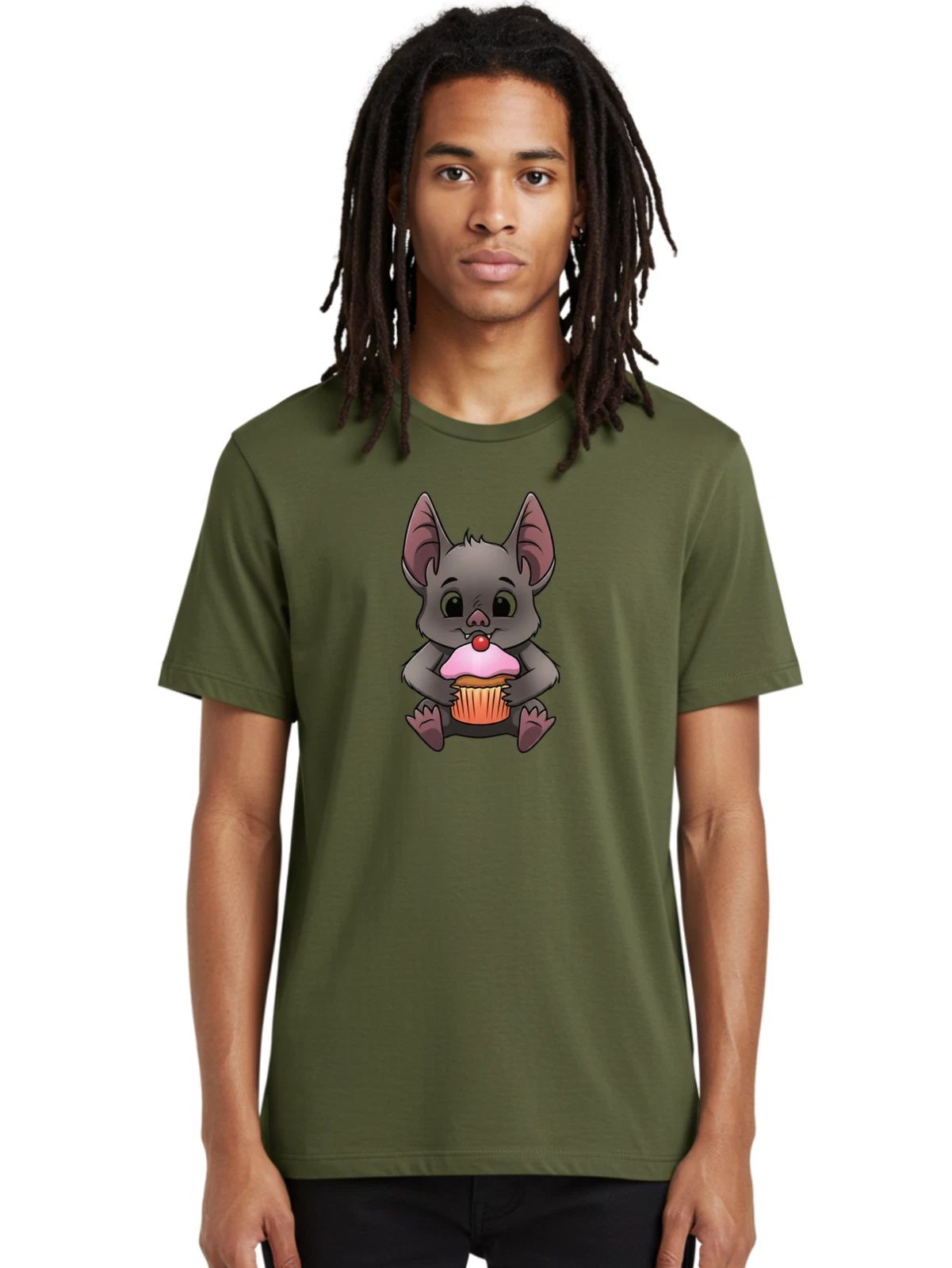 Cartoon-Bat(1) Mens Graphic Tee, 100% Cotton, Casual Summer Wear
