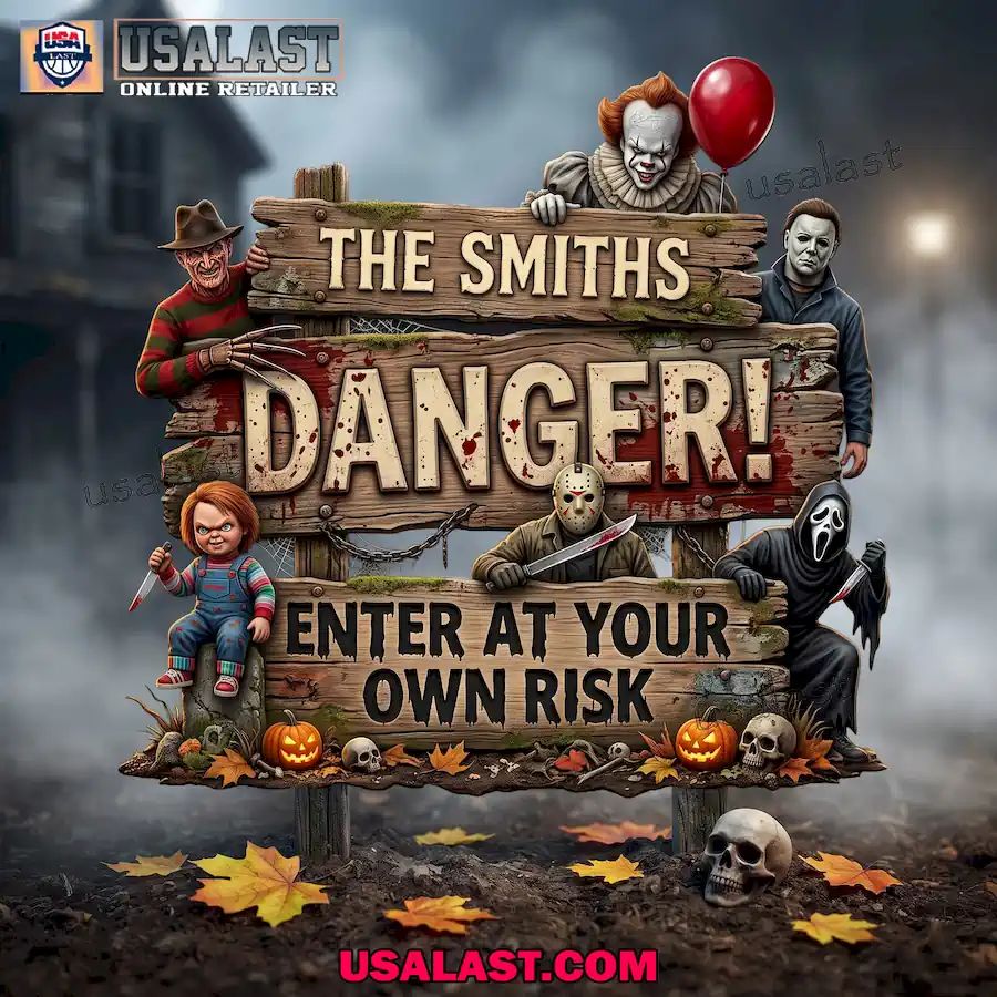 Halloween 2026 Personalized Family Danger Zone Custom Yard Sign