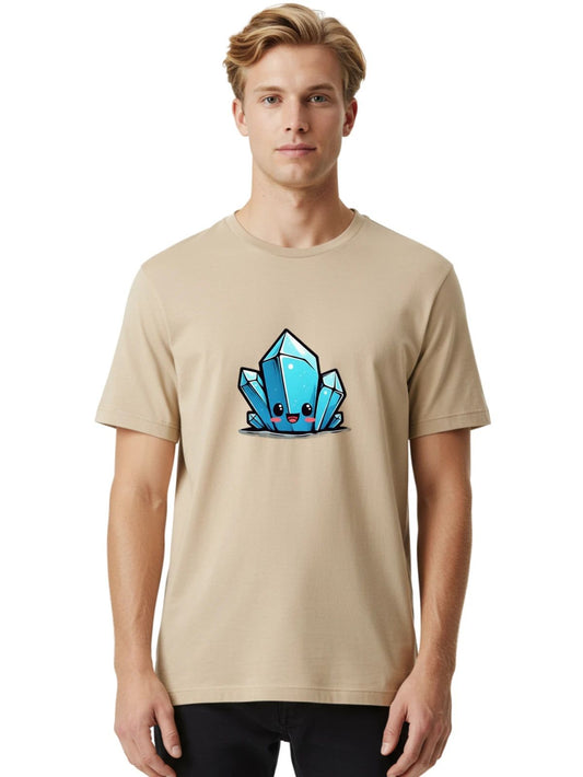 Crystal-Kawaii-Character Mens Graphic Tee, 100% Cotton, Casual Summer Wear