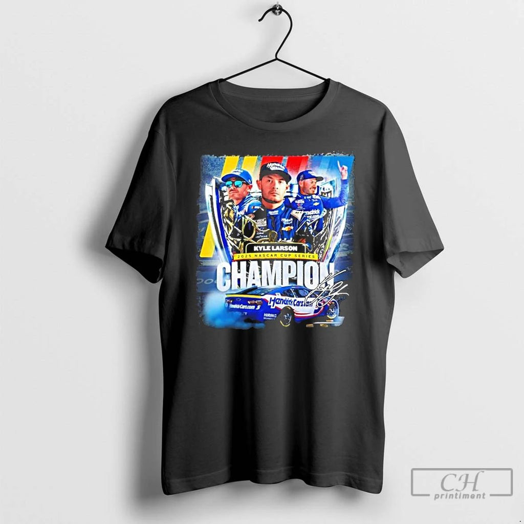 Premium Kyle Larson 2025 Nascar Cup Series Champion Signature T Shirts