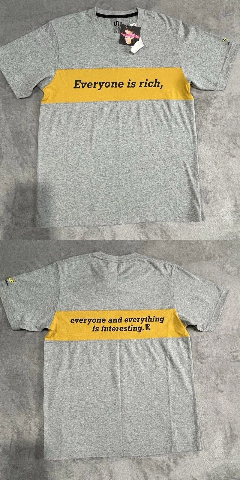 Andy Warhol x Uniqlo Banana Quote Art Panel Men's Unisex T-Shirt Size M