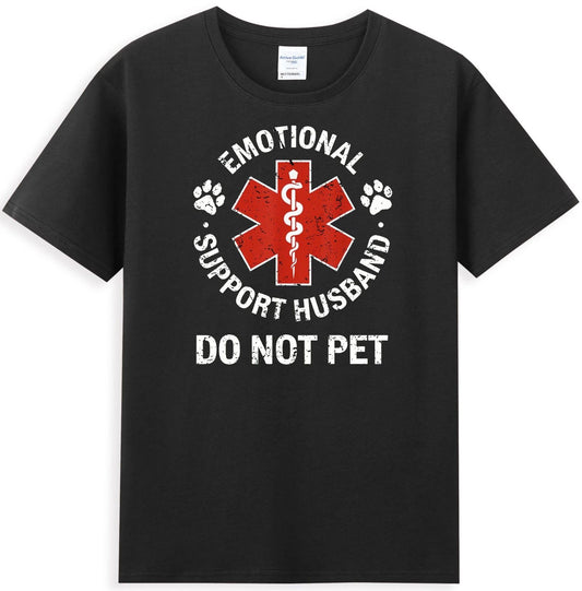 Emotional Support Husband Do Not Pet Funny Men's T-Shirt
