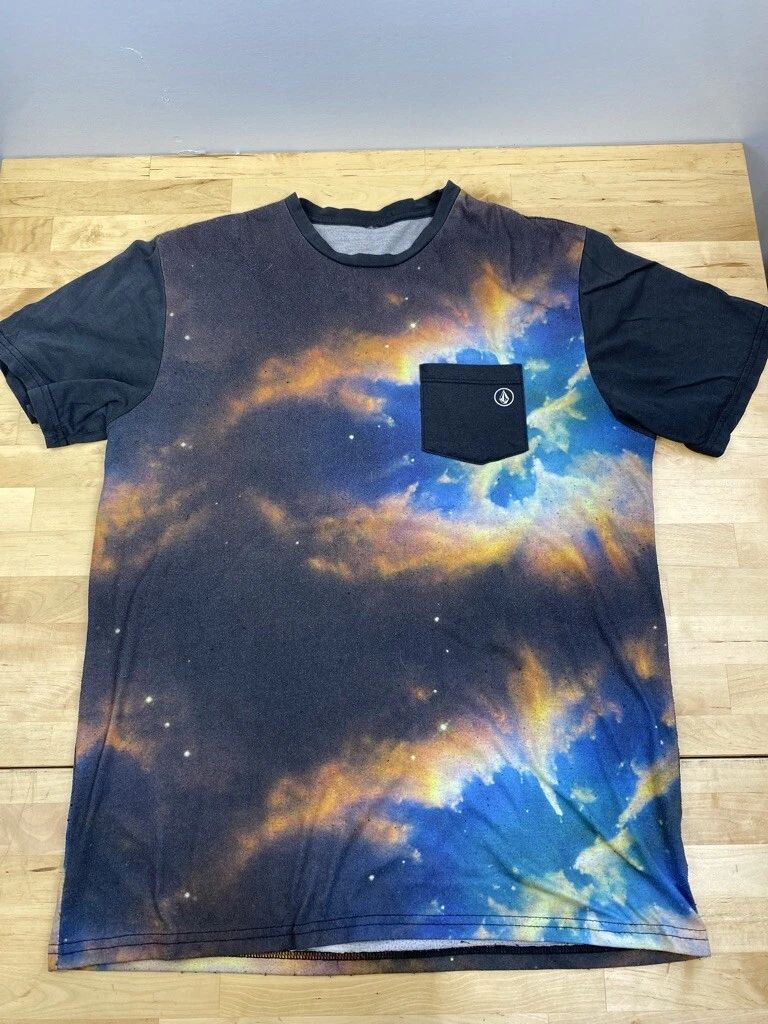 Volcom Space Design Size M Short Sleeve Beach Surf Space #3245