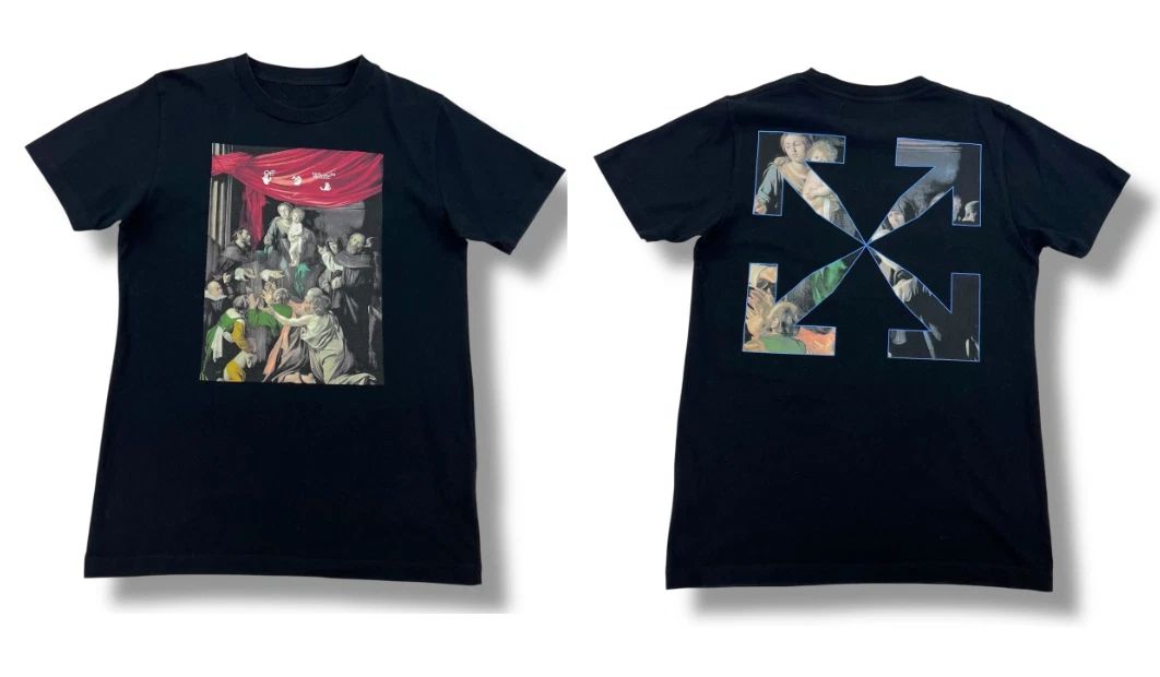 Off White Reprint Black Tee Caravaggio Painting Art Graphic Streetwear Shirt