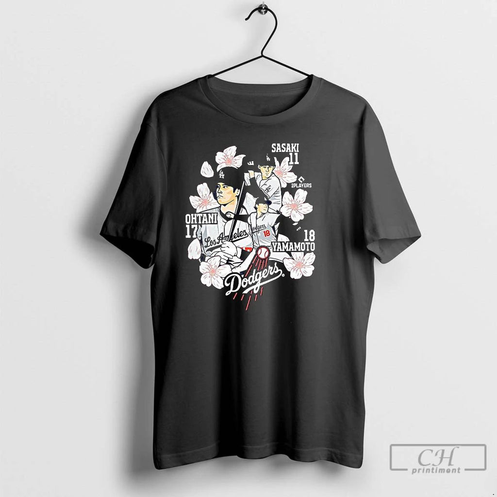 Classic Shohei Ohtani And Yoshinobu Yamamoto Los Angeles Dodgers Flower T Shirts