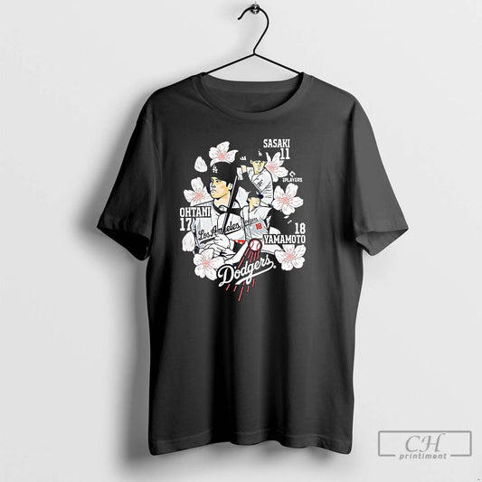 Classic Shohei Ohtani And Yoshinobu Yamamoto Los Angeles Dodgers Flower T Shirts