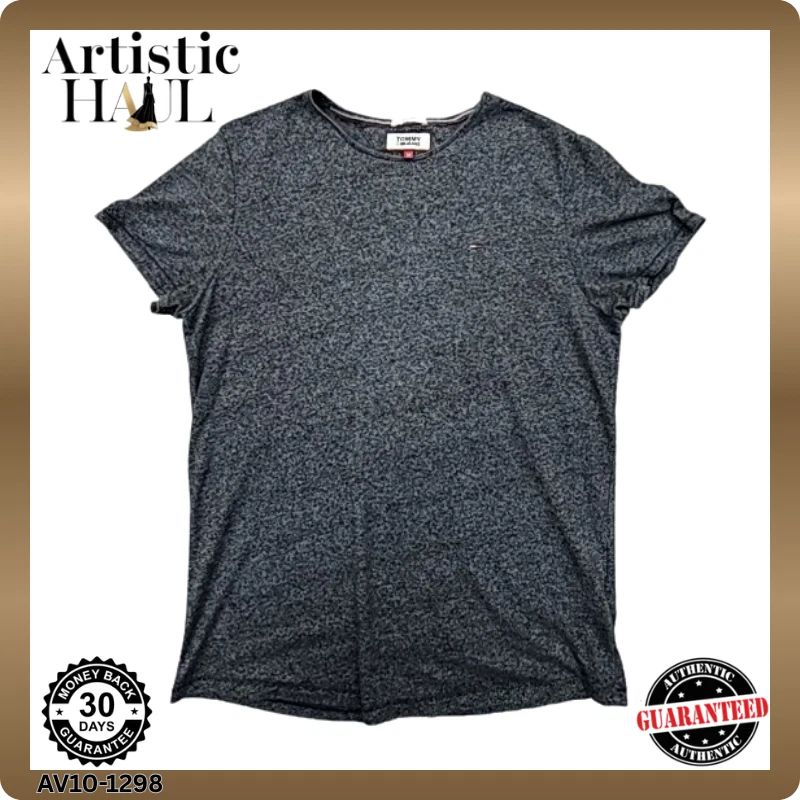 Tommy Jeans Gray Slim Fit Mens M Short Sleeve Crewneck Logo T-Shirt
