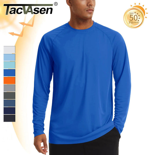 Men's Long Sleeve Sun Shirts UPF 50+ Outdoor Fishing Casual Performance T-Shirts