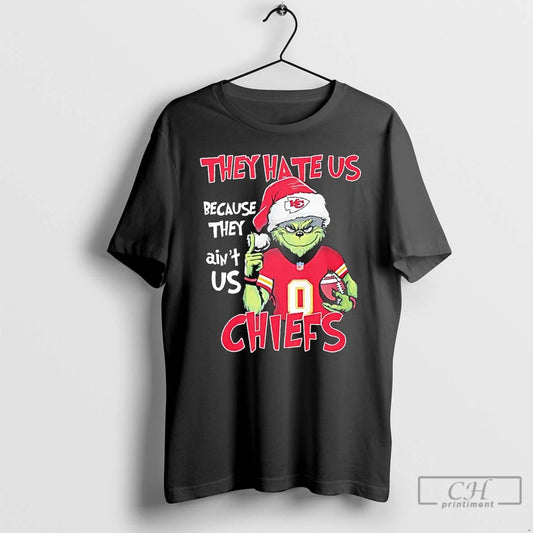 Classic Grinch Santa Hat They Hate Us Because They Aint Us Kansas City Chiefs Baseball