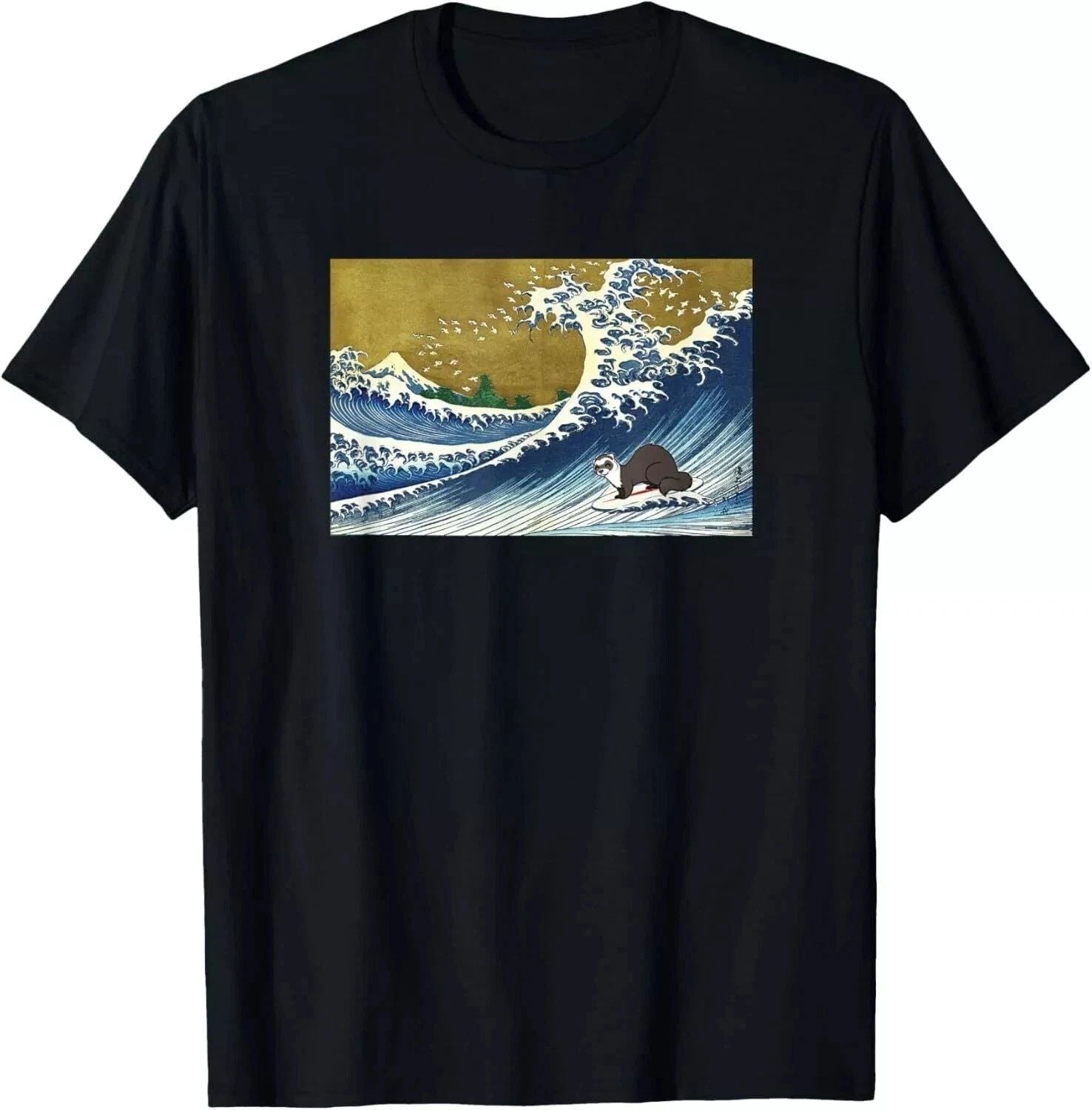 Cute Retro Vintage Surfing a Wave Ferret Lover T-Shirt Unisex