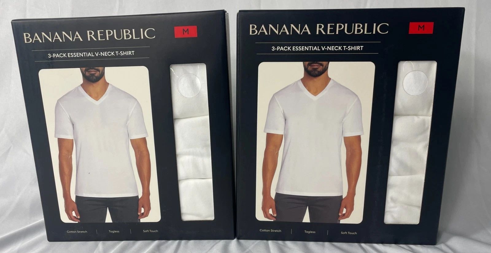 Banana Republic Men's White V-Neck Tees 6-pack Pick Size Medium, Large OR XL NWT