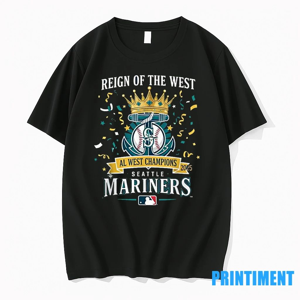 Seattle Mariners Reign Of The West 2025 Al Champions Tshirts Sweater