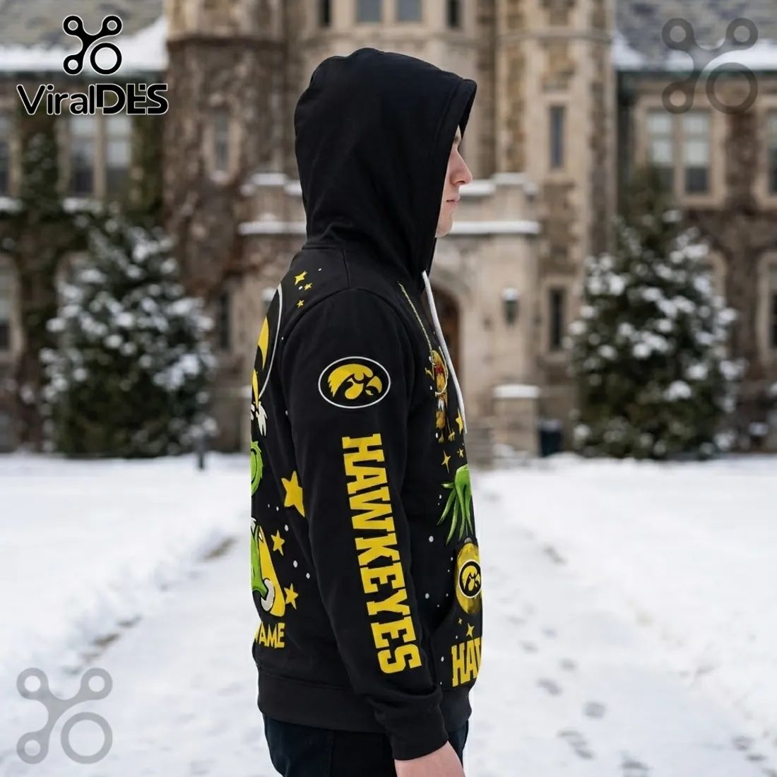 Iowa Hawkeyes Grinch Christmas Holiday Hoodie