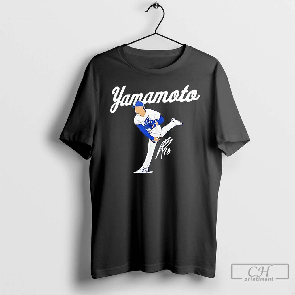 Classic Yoshinobu Yamamoto Signature Los Angeles Dodgers T Shirts