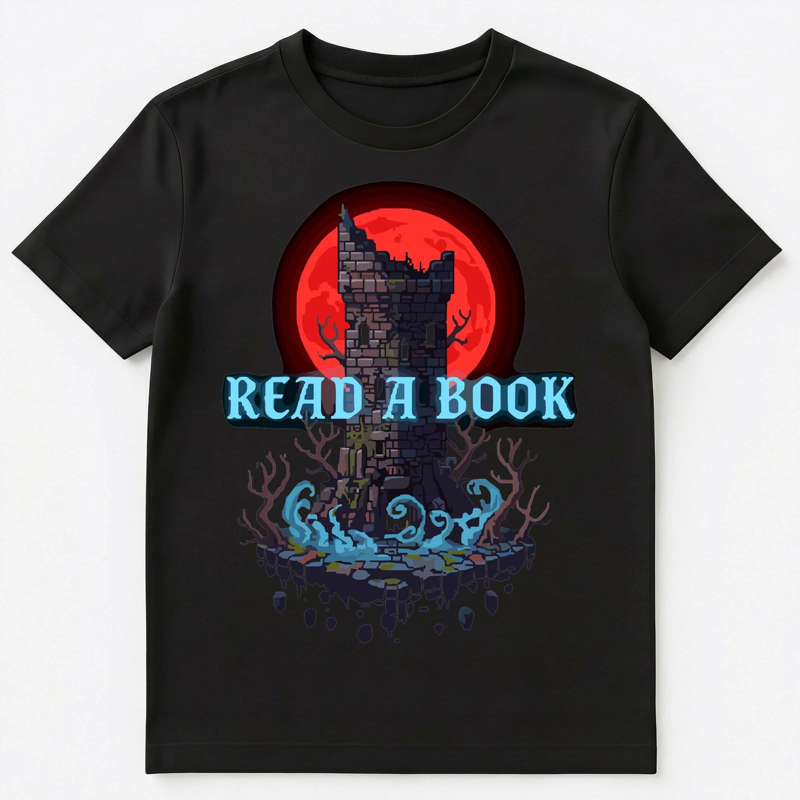 Gothic Bookworm Spooky Reading Reminder Fantasy Unisex T-Shirt