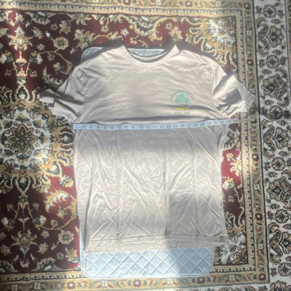 Quiksilver Men's Beige Graphic Print Logo Surf T-Shirt XL Regular Fit