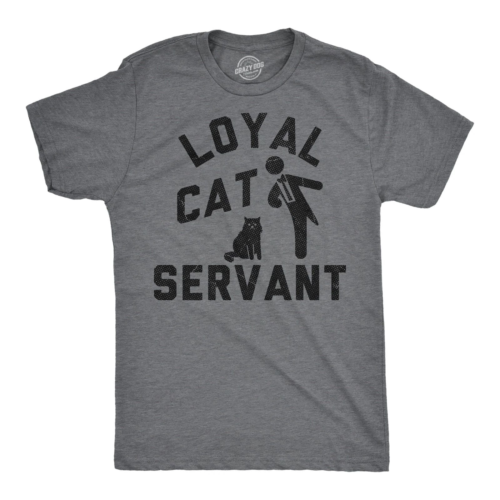 Mens Funny T Shirts Loyal Cat Servant Sarcastic Kitten Lovers Graphic Novelty