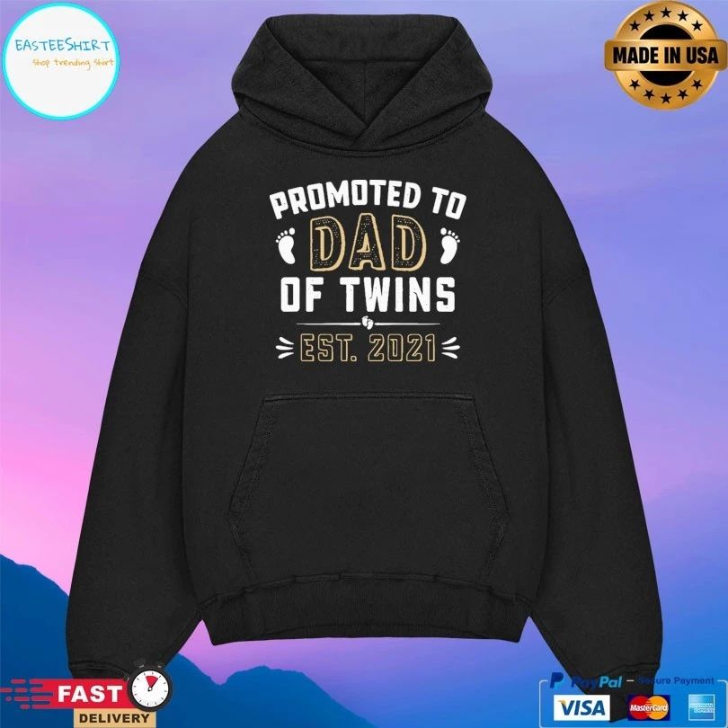 Promoted To Dad Of Twins Est 2021 T-shirt