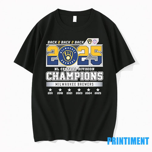 Back 2 Back 2 Back 2025 Nl Central Champions Milwaukee Brewers Tshirts Sweater