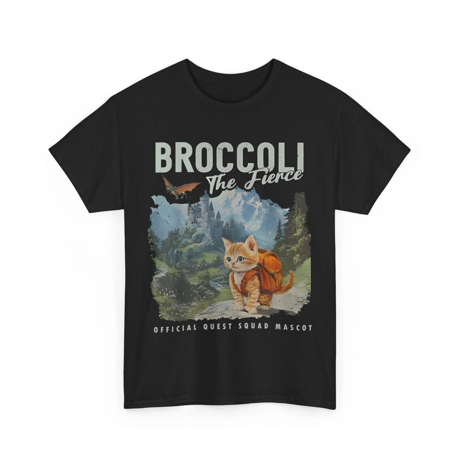 HOT Broccoli the Fierce Quest Fantasy Squad Broccoli Cat Cute T-shirt