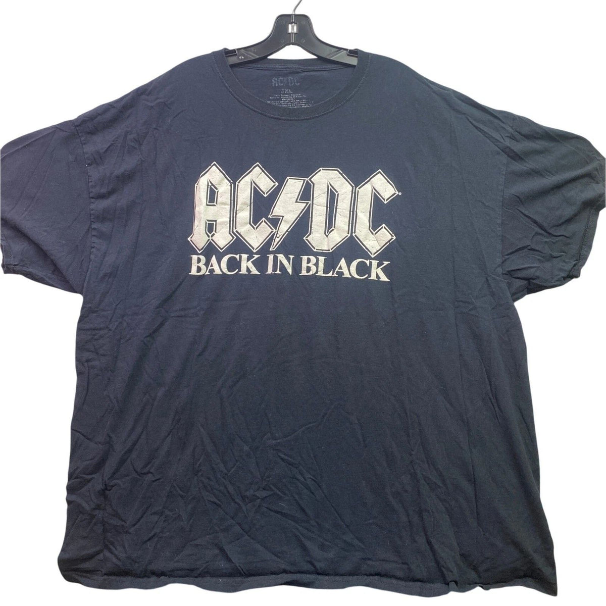 ACDC Shirt Mens 3XL Black Spell Out Rock Punk Grunge Logo Everyday Streetwear
