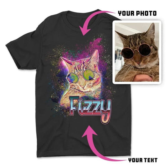 Custom Space Watercolor Pet Portrait Comfort Tee Personalized Dog