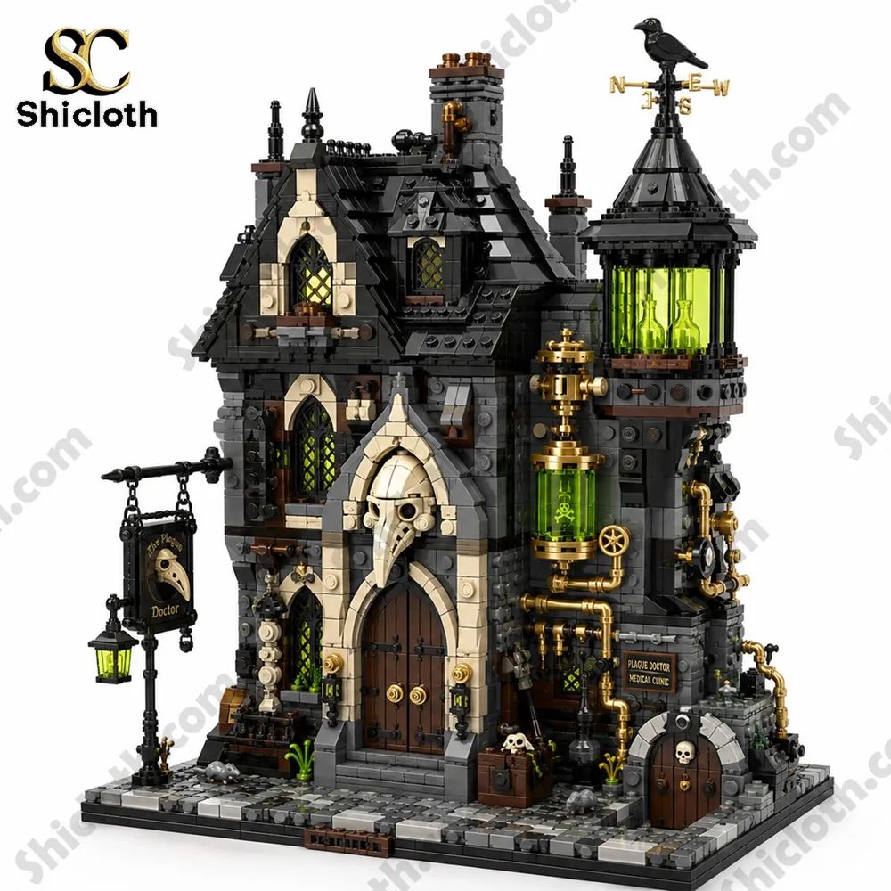 Plague Doctor Medical Clinic Building Brick Set
