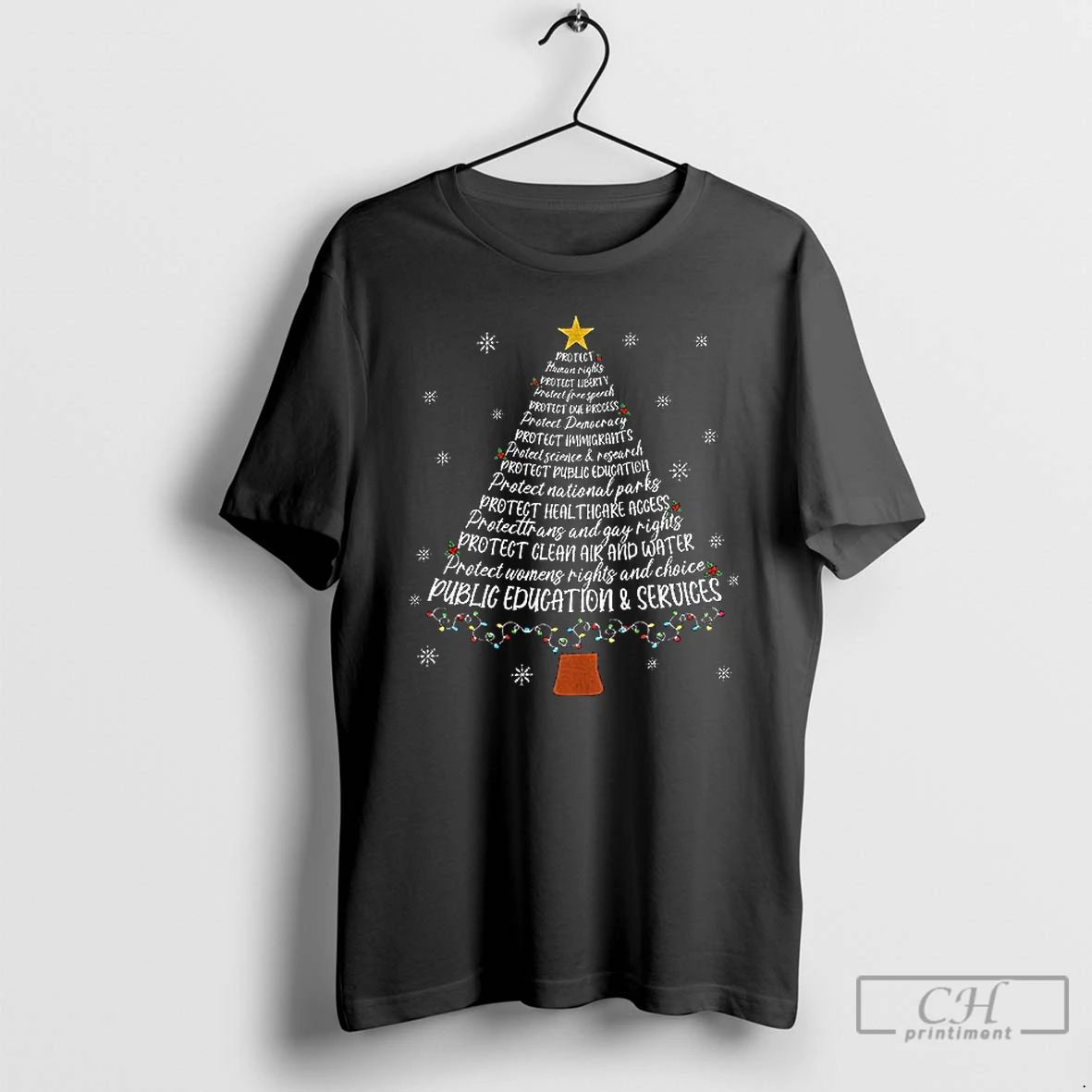 Premium Protect Democracy Christmas Tree Anti Trump Democrat T Shirts