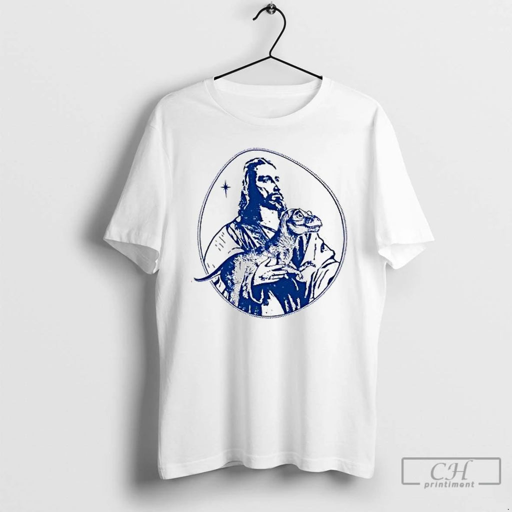 Premium Jesus Holding Dinosaur T Shirts