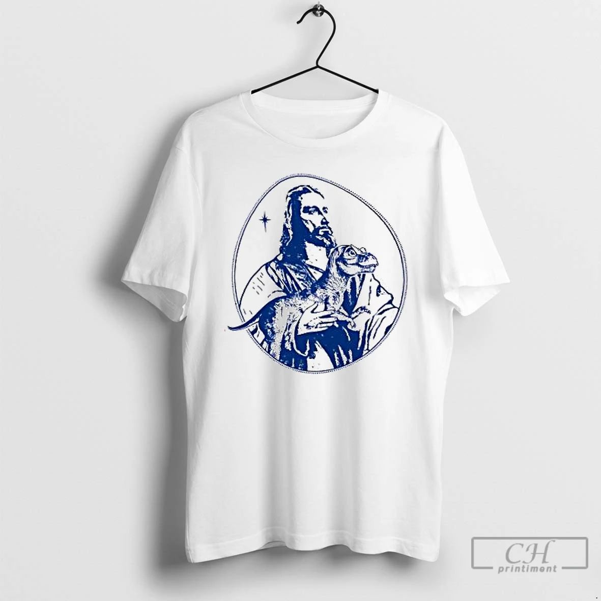 Premium Jesus Holding Dinosaur T Shirts