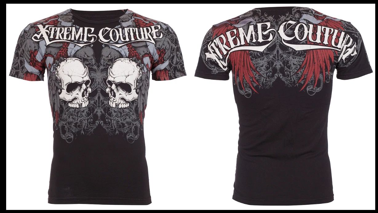 XTREME COUTURE by AFFLICTION Black REDEMPTION Short Sleeve Slim Fit T-shirt NWT