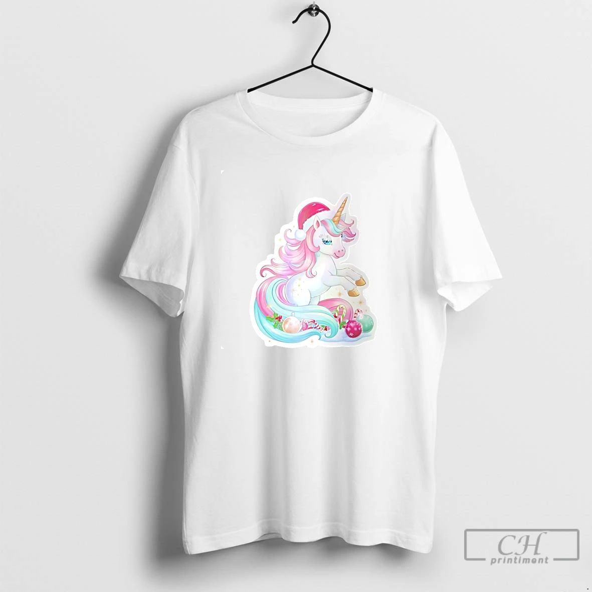 Classic Unicorn Pastel Pink Christmas T Shirts