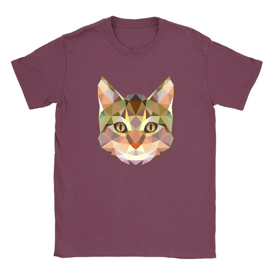 Geometric Cat Mens T-Shirt Crazy Cat Lover Cool Top Gift