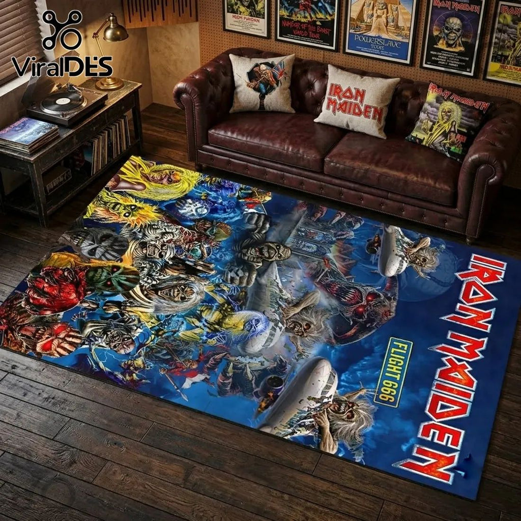 Iron Maiden Flight 666 Eddie Montage Rectangular Rug