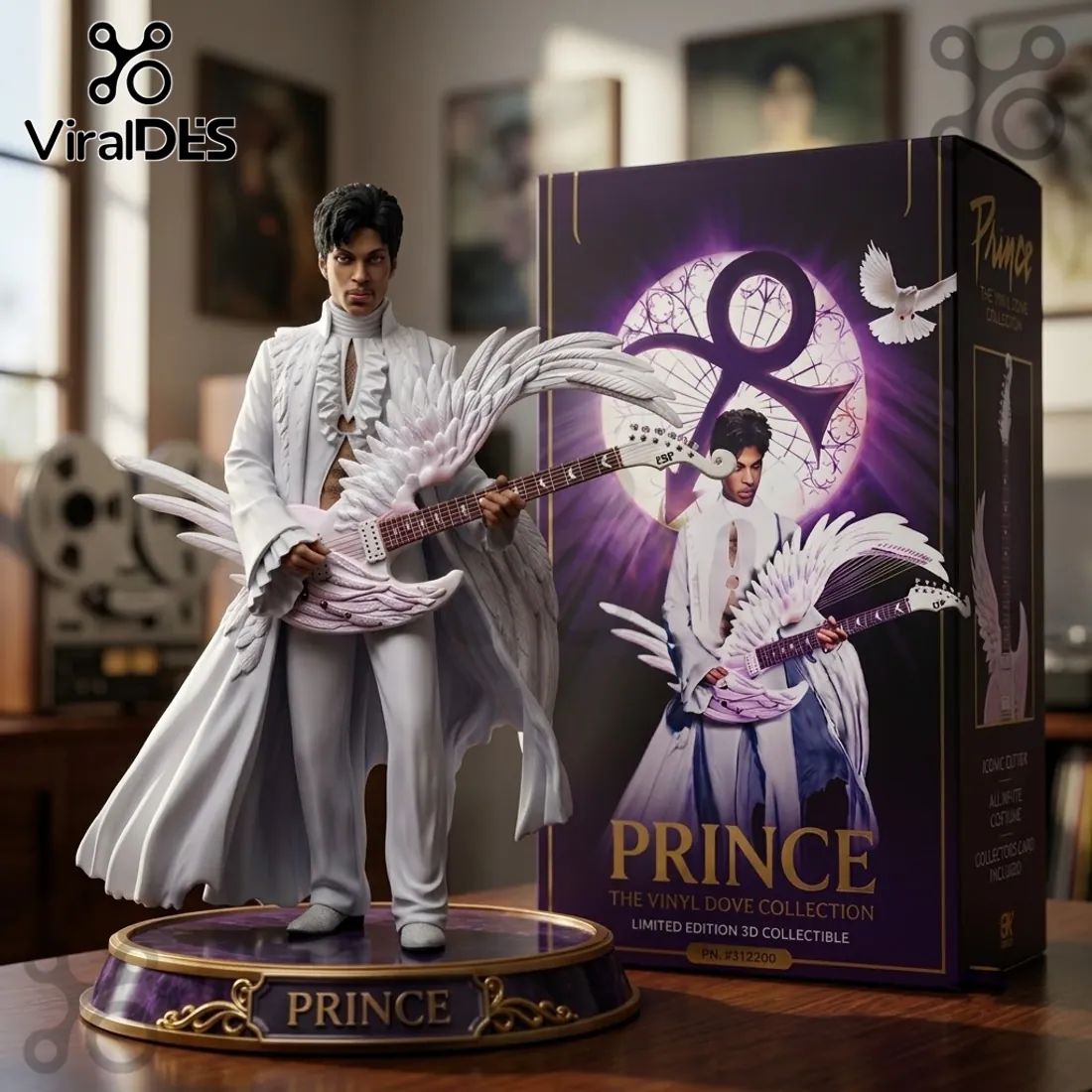 Prince The Vinyl Dove Collection White Resin Statue