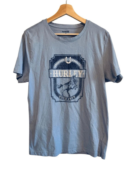 Hurley Men’s Graphic T-Shirt Medium Blue Logo Short Sleeve Casual Surf Skate