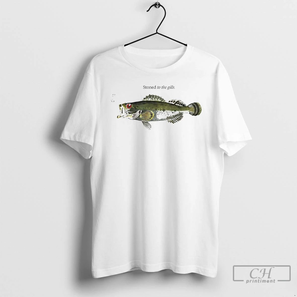Classic Stoned To The Gills Fish T Shirts