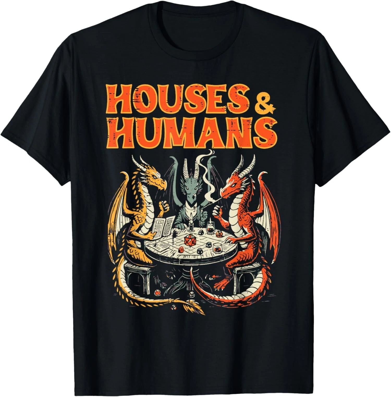 Gaming Houses Humans Funny Rpg Parody Gamer Unisex T-Shirt