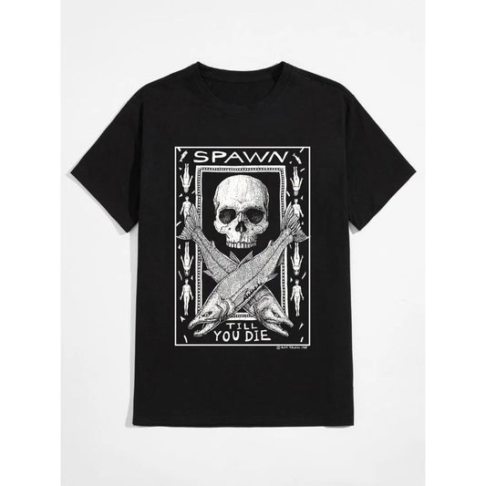 **Vintage 80s “Spawn Till You Die” T-Shirt by Ray Troll – Rare Artwork Streetwea