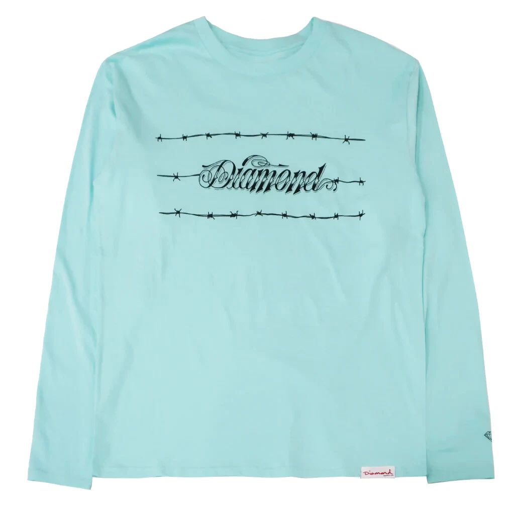 Diamond Supply Co. Men's Barbed Wire Long Sleeve Seafoam Green T-Shirt