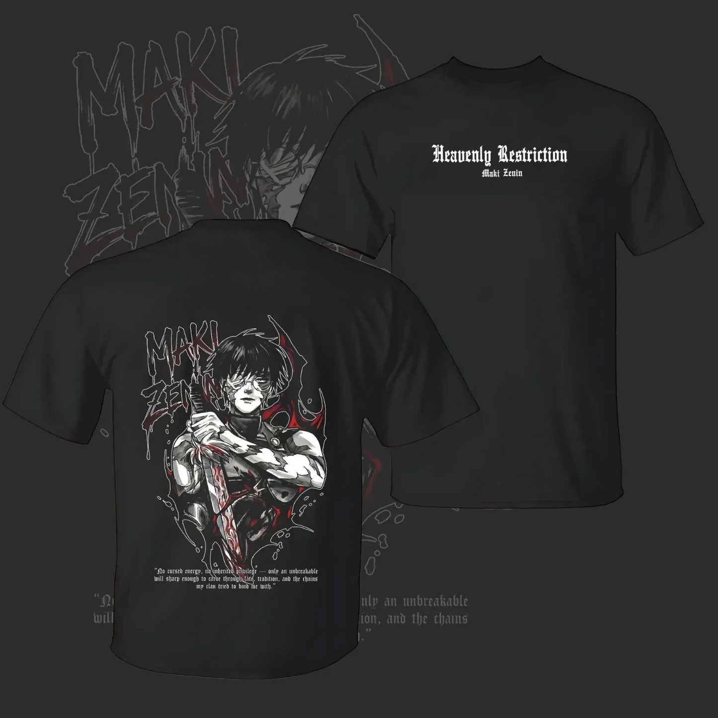 Vintage Maki Zenin Jujutsu Kaisen T-Shirt – Anime Tee, Dark Aesthetic Maki Manga