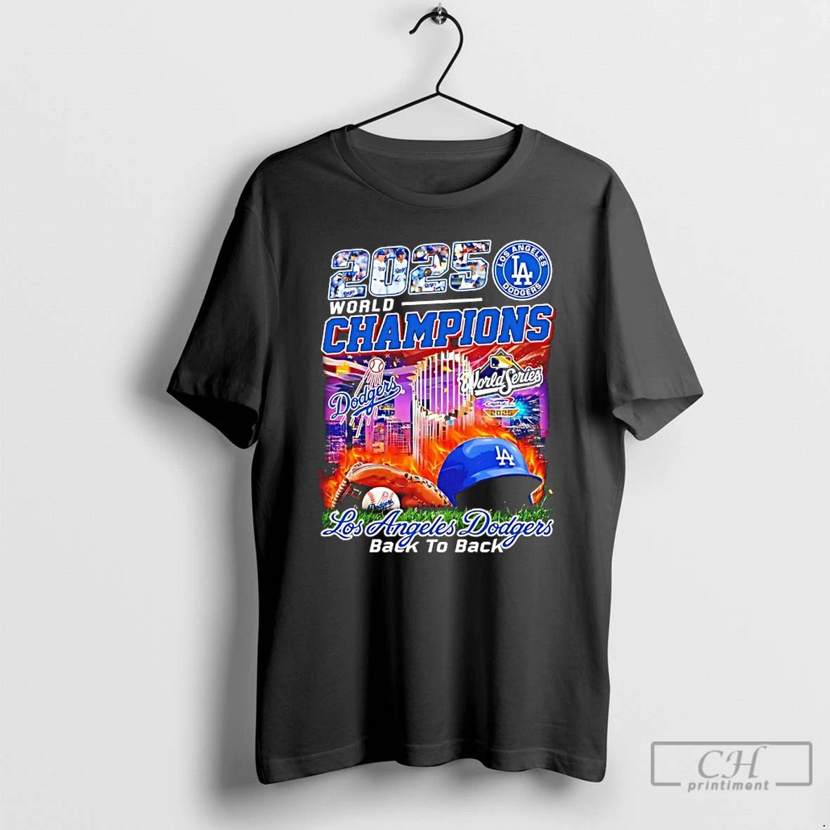 Classic World Series Champions 2025 Los Angeles Dodgers Back2back Helmets T Shirts
