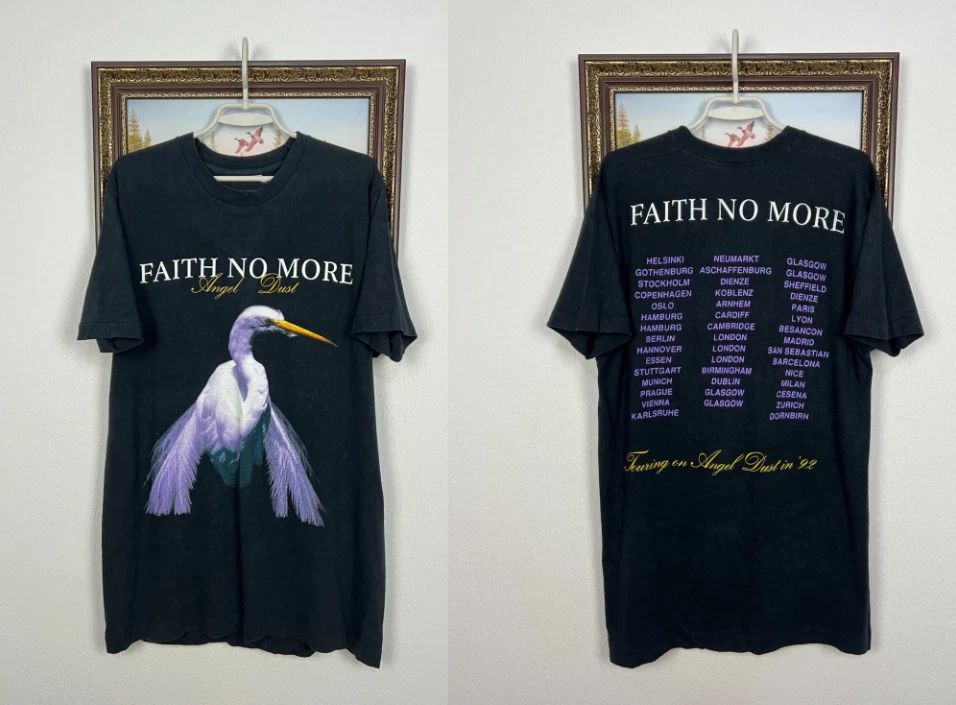 Vintage 1992 90s Faith No More Angel Dust Tour Tee Band Shirt Over Print S-5XL