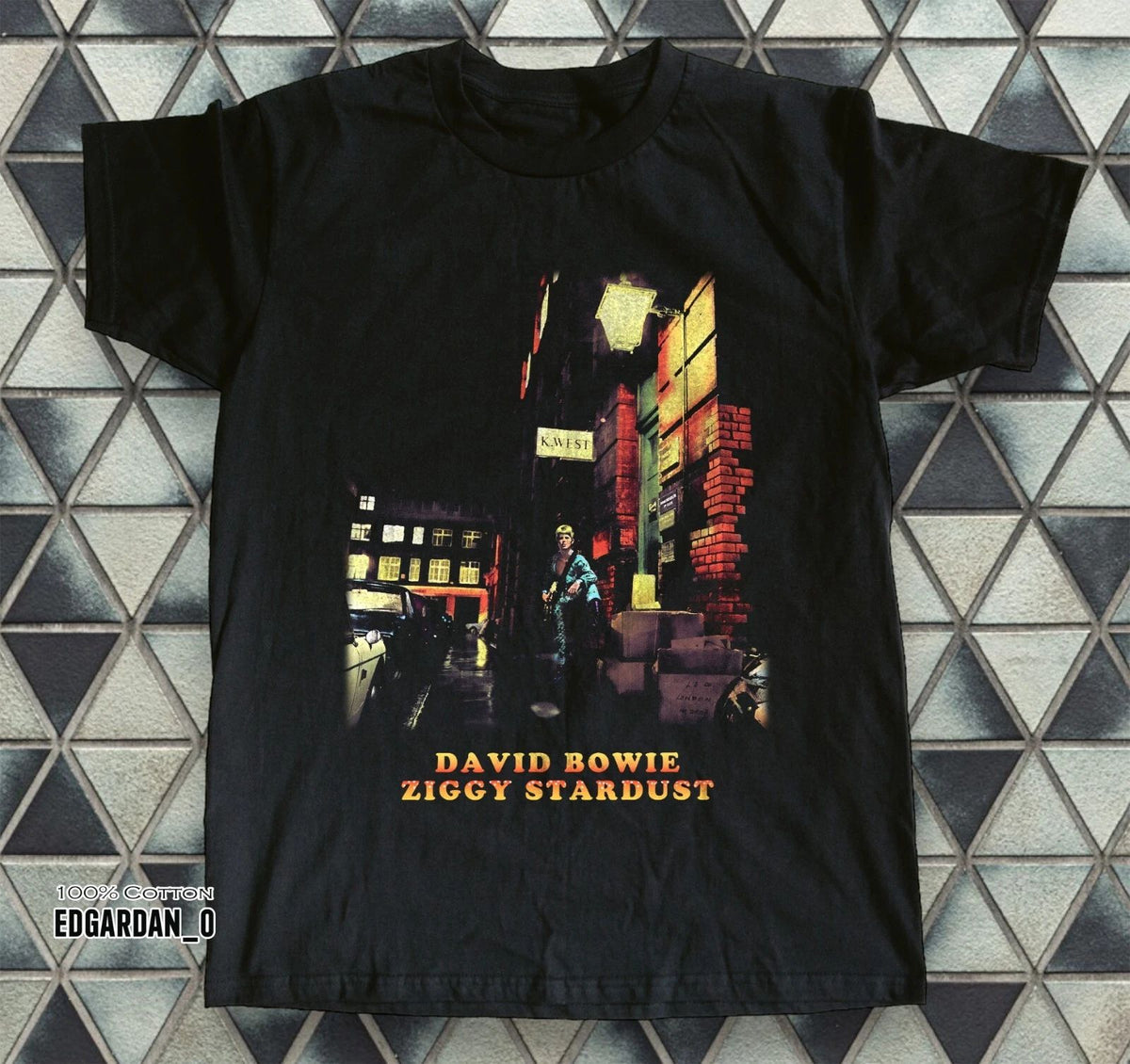 David Bowie Ziggy Stardust Albums Music Black Unisex T-shirt Size S-5XL