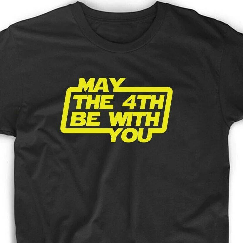 May The 4th Be With You Tee T Shirt Gift Star Day Sci Fi Science Geek Force Nerd