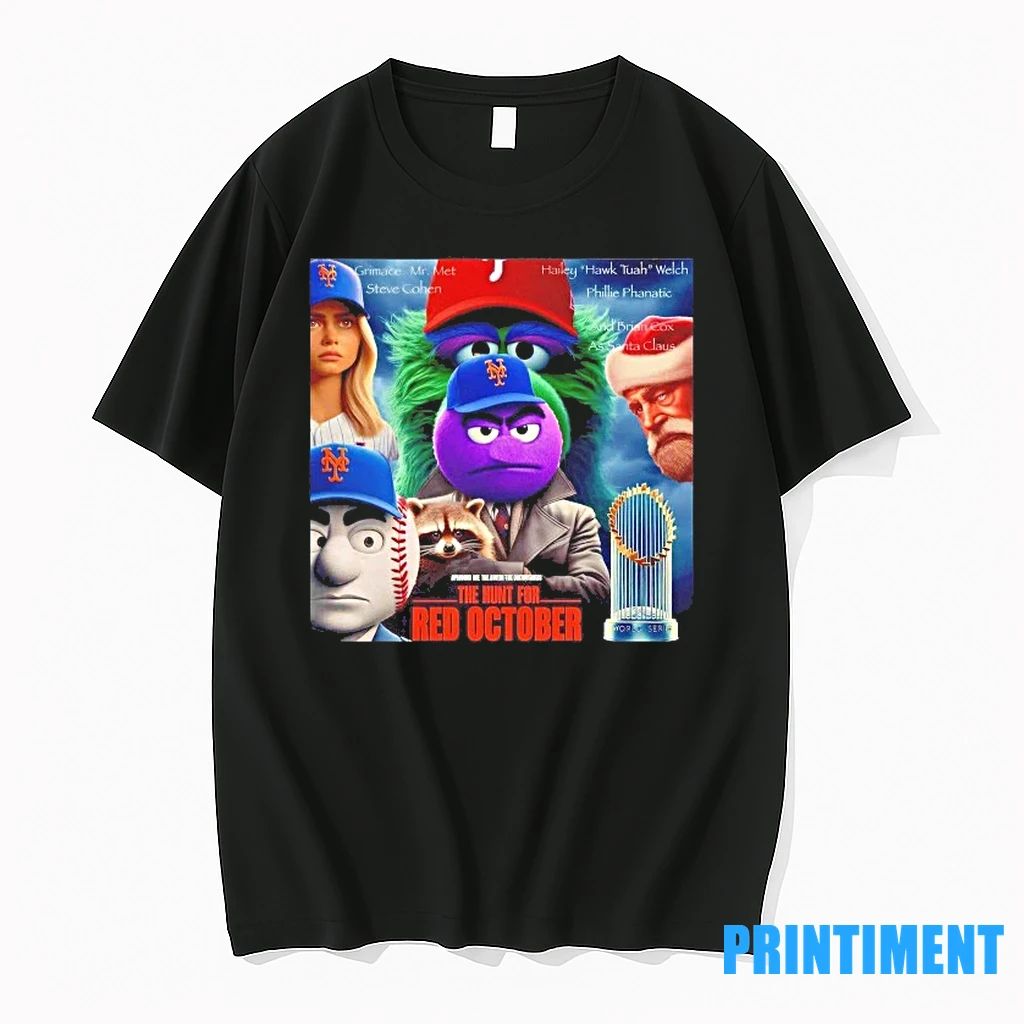 The Hunt For Red October Ny Mr Mets Grimace And Santa Claus Tshirts Sweater