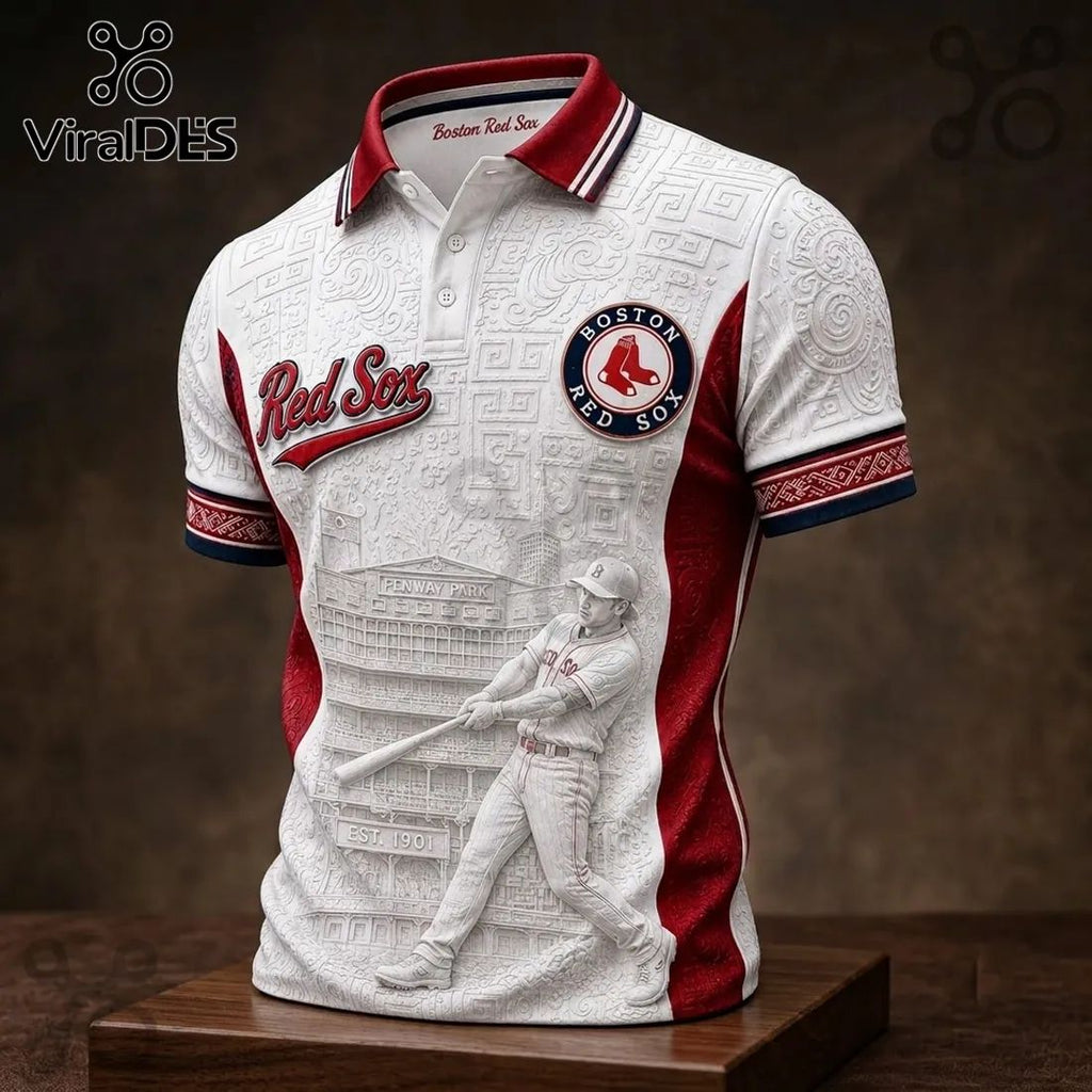 Boston Red Sox Embossed Fenway Park Polo Shirt