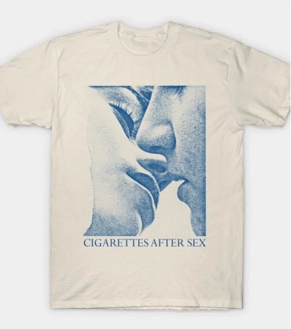 Cigarettes After Sex T-shirt, pop band, unisex t-shirt, light blue and natural